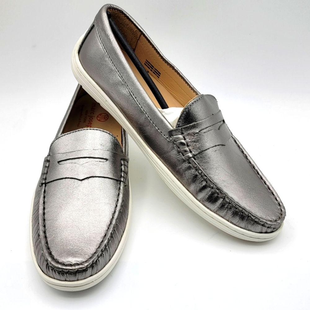 Marc Joseph Metallic Leather Loafer Size 5.5. S1035